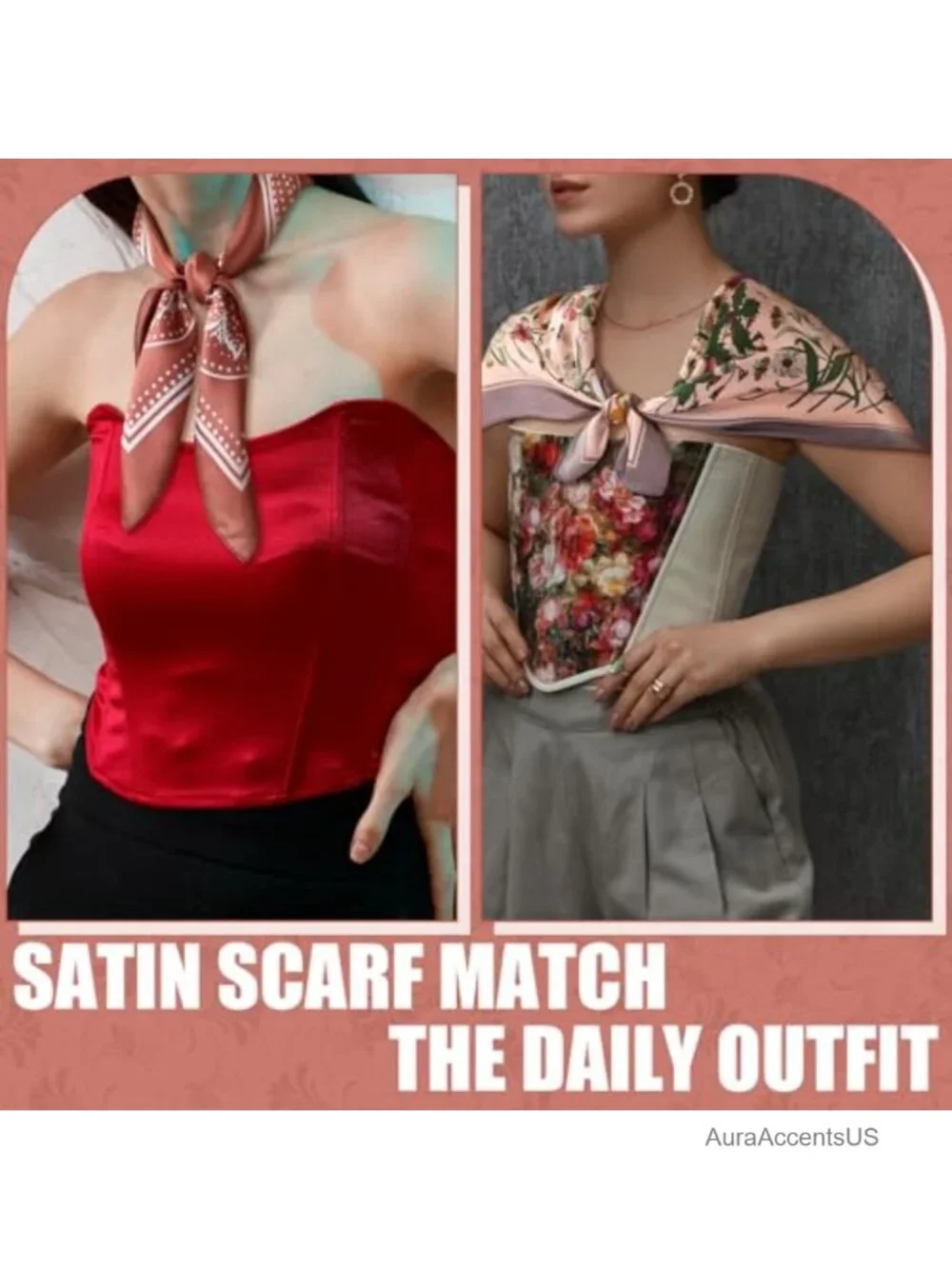 6 Pcs Square Head Scarves Polyester Lightweight Bandana for Women